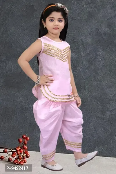 Diwali Special Girls Cotton Kurta Sets