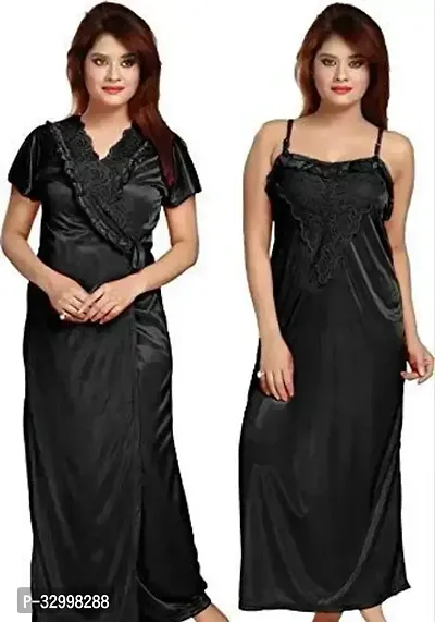 Stylish Lycra Nighty with Rob for Women-thumb0