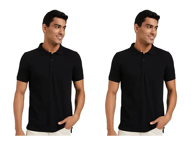 Reliable Solid Polo Tshirts For Men Pack Of 2