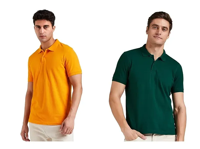 Trendy Blend Solid T-Shirt For Men-Pack Of 2