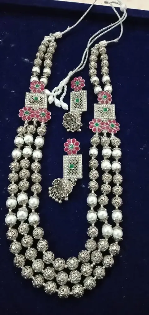 Beautiful Three line Matar Mala Set