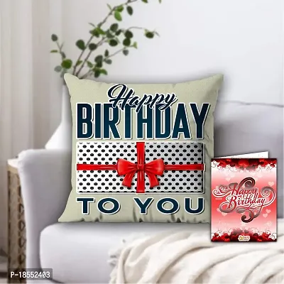 AWANI TRENDS Birthday Combo Set for Girls She Wife Girlfriend Her Lover Special Person - Cushion Cover with Filler (12 * 12 Inch) and Greeting Card - (Set of 2)