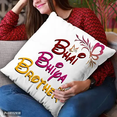 AWANI TRENDS Rakhi Gift for Brother Raksha Bandhan Gift Hamper Bhai Bhaiya AUR Brother Printed Cushion Pillow (12 * 12 Inch) Ceramic Mug Rakhi Greeting Card Roli Chawal Birthday Gift for Brother-thumb2