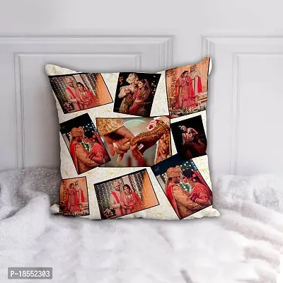 AWANI TRENDS Customized Cushion | 9 Photos Personalized Cushion Cover with Microfiber Filler (12 * 12 Inch) for Birthday Anniversary Karwa Chauth or Any Special Day-thumb2