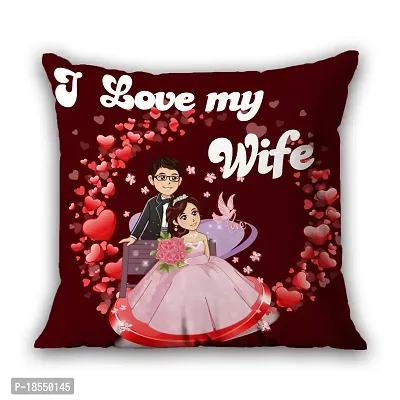 AWANI TRENDS Valentine's Day Romantic Gift Box | Cushion Cover with Vacuum Packed Microfiber Filler | Ceramic Mug and Greeting Card | Gift for Gilrfriend/Wife/She | Marriage-thumb2