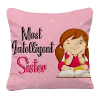 AWANI TRENDS Birthday Bhaidooj Rakhi BirthdayGift Combo Set for Sister/Behan (Cushion Cover with Filler + Coffee Mug + Key Ring) - Most Intelligent Sister (Pack of 3)-thumb2