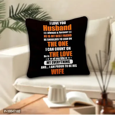 AWANI TRENDS Valentine Day Gift for Husband Romantic Gift Birthday Gift Anniversarry Gift Gift for Hubby Love Gift Cushion Cover (12x12 inch) with Vacume Pack Filler23