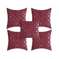 AWANI TRENDS Cushion Covers Set Sofa Cushion Sofa Pillows for Home Decor Soft Silk Cushion Cover Set of 5 (16 x 16 Inch) Purple.-thumb1