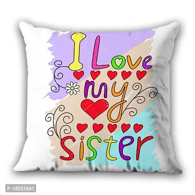 AWANI TRENDS I Love Sister - Sipper/Water Bottle | Cushion (12 * 12 Inch) |Greeting Card and Keychain - Best Gift for Sister/Behen on Rakhi/Rakshabandhan/Birthday/Anniversary/Special Day-thumb2