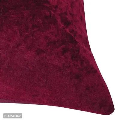 AWANI TRENDS Cushion Covers|Sofa Cushion Sofa Pillows for Home Decor Soft Velvet Fabric Cushion Cover Set of 5(16 x 16 Inch) (Red)-thumb5
