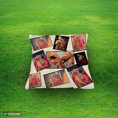 AWANI TRENDS Customized Cushion | 9 Photos Personalized Cushion Cover with Microfiber Filler (12 * 12 Inch) for Birthday Anniversary Karwa Chauth or Any Special Day-thumb3