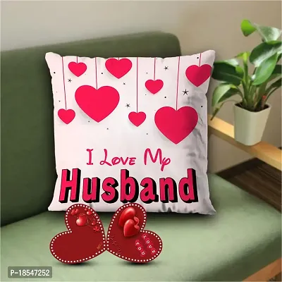 AWANI TRENDS Valentines Gift for Husband| Marriage Combo | Surprise Gift Hamper - I Love You Husband Quoted Cushion Cover with Filler and Greeting Card