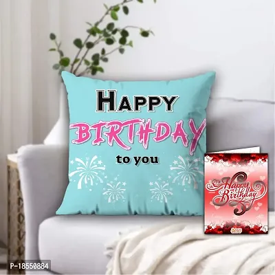 AWANI TRENDS Gift for Girlfriend or Boyfriend | Cushion (30 * 30 cm) and Greetring Card | Combo Gifts for Sister on Birthday (Pack of 2)