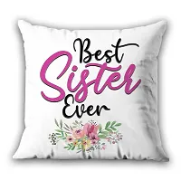 AWANI TRENDS Gift for Sister, Birthday Gift for Sister, Best Sister Ever Printed Cushion (12 * 12 Inch) with Sipper/Water Bottle, Greeting Card and Keychain Gift for Sister on Birthday, Rakhi-thumb1