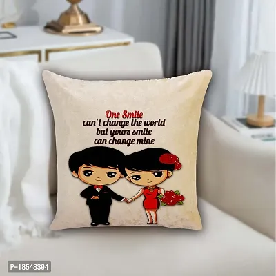 AWANI TRENDS Valentine Day Gift for Girlfriend Wife Husband Boyfriend Mom dad Birthday Gift Anniversarry Gift New Year Gift Cushion Cover (16x16 inch) with Vacume Pack Filler38