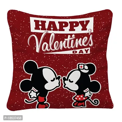 AWANI TRENDS Valentine Gifts for Girlfriend Boyfriend Husband Wife - Valentine Gift Set Valentines Day Printed Cushion with Filler ( 12X12 Inch) Best for You're Loved Once ATVAL20-thumb2