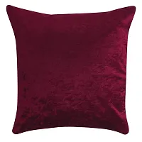 AWANI TRENDS Cushion Covers|Sofa Cushion Sofa Pillows for Home Decor Soft Velvet Fabric Cushion Cover Set of 5(16 x 16 Inch) (Red)-thumb2