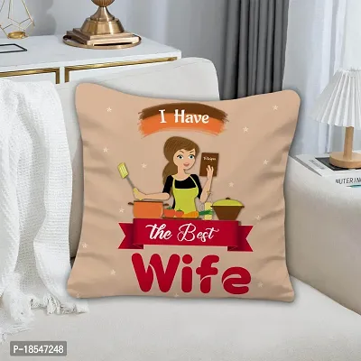 AWANI TRENDS Valentine Day Gift for Wife Birthday Gift Anniversarry Gift Gift for Wify New Year Gift Cushion Cover (12x12 inch) with Vacume Pack Filler15