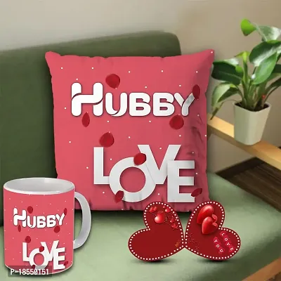 AWANI TRENDS Best Husband Ever Gift Hamper Set | Surprise Gift with I Love You Printed Greeting Card and Cushion (12 * 12 Inch) | Gift for Dear Husband/He/Fiance/Men/Spouse