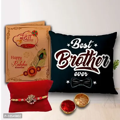 AWANI TRENDS Gift for Bro - Best Brother Ever - Quoted Cushion Cover with Microfiber Filler (30 * 30 cm) | Gift Hamper Pack for Brother on Birthday |Raksha Bandhan or Bhaidooj Gift for Brother/Bhaiya