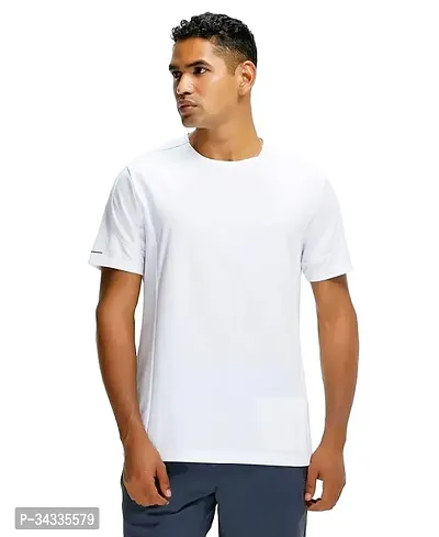 Stylish Polyester White Tees For Men-thumb0