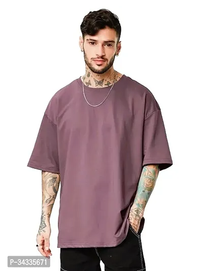 Stylish Polyester Purple Tees For Men-thumb0