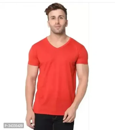 Stylish Polyester Red Tees For Men-thumb0