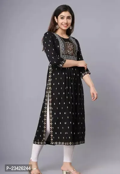 Women Stylish Rayon Printed Kurta Bottom Set-thumb0