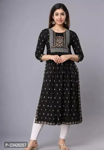 Women Stylish Rayon Printed Kurta Bottom Set-thumb0