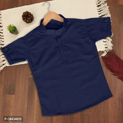 Cute Cotton Blend Kurta Style Shirts for Kids-thumb0