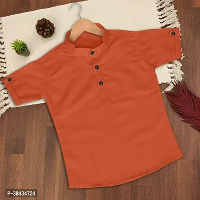 Cute Cotton Blend Kurta Style Shirts for Kids-thumb0