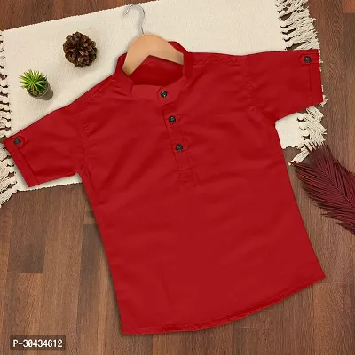 Cute Cotton Blend Kurta Style Shirts for Kids-thumb0