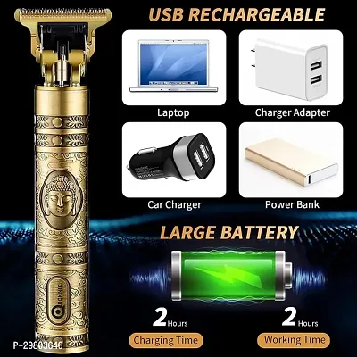 Professional Rechargeable Cordless Electric Hair Clippers Trimmer Waterproof (Golden)-thumb2