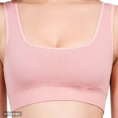 Stylish Pink Cotton Solid Bras For Women-thumb0