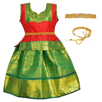 Traditional Design Half Pattu Lehenga Voni