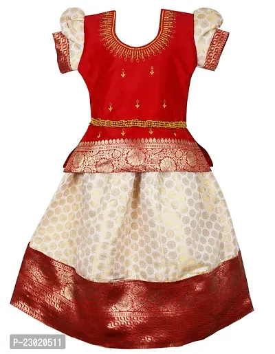 Classic Silk Jacquard Lehenga Cholis for Kids Girls