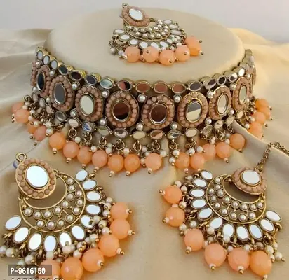 Traditional Peach Alloy Jewellery For Women