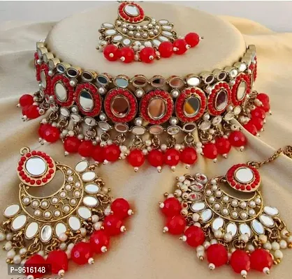 Traditional Red Alloy Jewellery For Women-thumb0