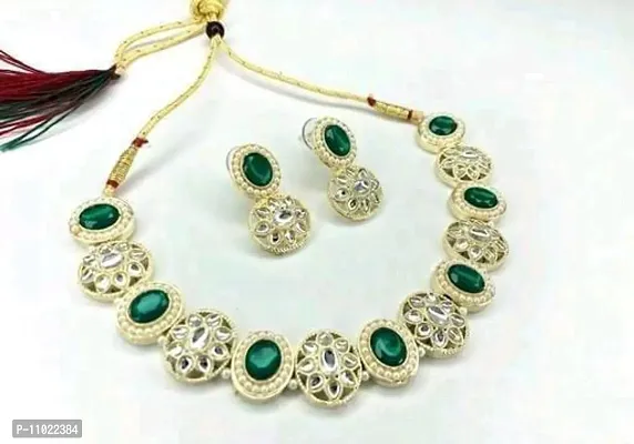 Elegant Kundan Necklace Set For Women-thumb0