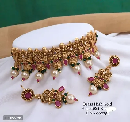 Rajwadi Choker Set For Women-thumb0