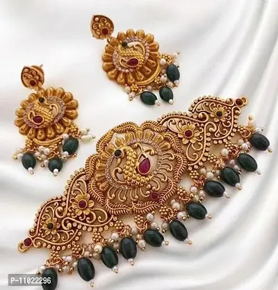 Elegant Copper Choker Jewellery Set For Women-thumb0