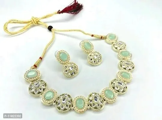 Elegant Kundan Necklace Set For Women-thumb0