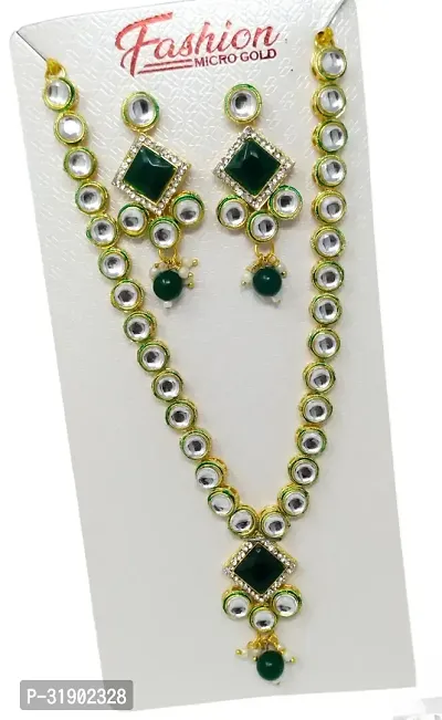 Stylish Green Alloy Jewellery Set For Women-thumb0