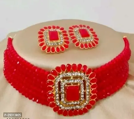 Stylish Red Alloy  Jewellery Set For Women