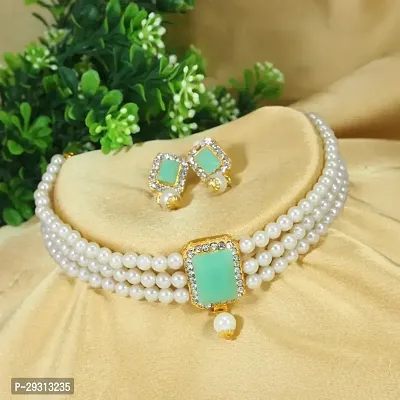 Stylish White Alloy  Jewellery Set For Women-thumb0