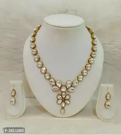 Stylish White Alloy  Jewellery Set For Women-thumb0