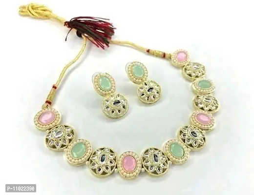 Elegant Kundan Necklace Set For Women