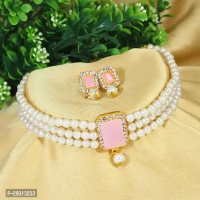 Stylish White Alloy  Jewellery Set For Women-thumb0