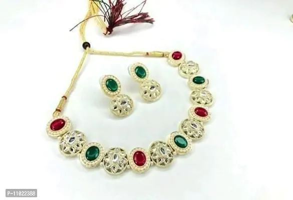 Elegant Kundan Necklace Set For Women-thumb0