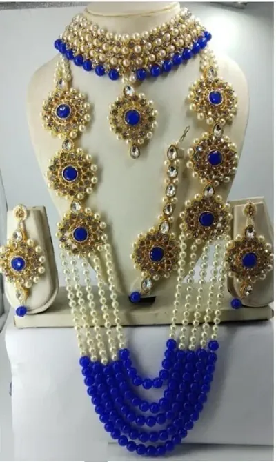 Alloy Pearl Rajwadi Style Jewellery Sets